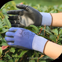 SRSAFETY Supper Flexible Navy Nylon PU Glove/nylon gloves/e touch gloves